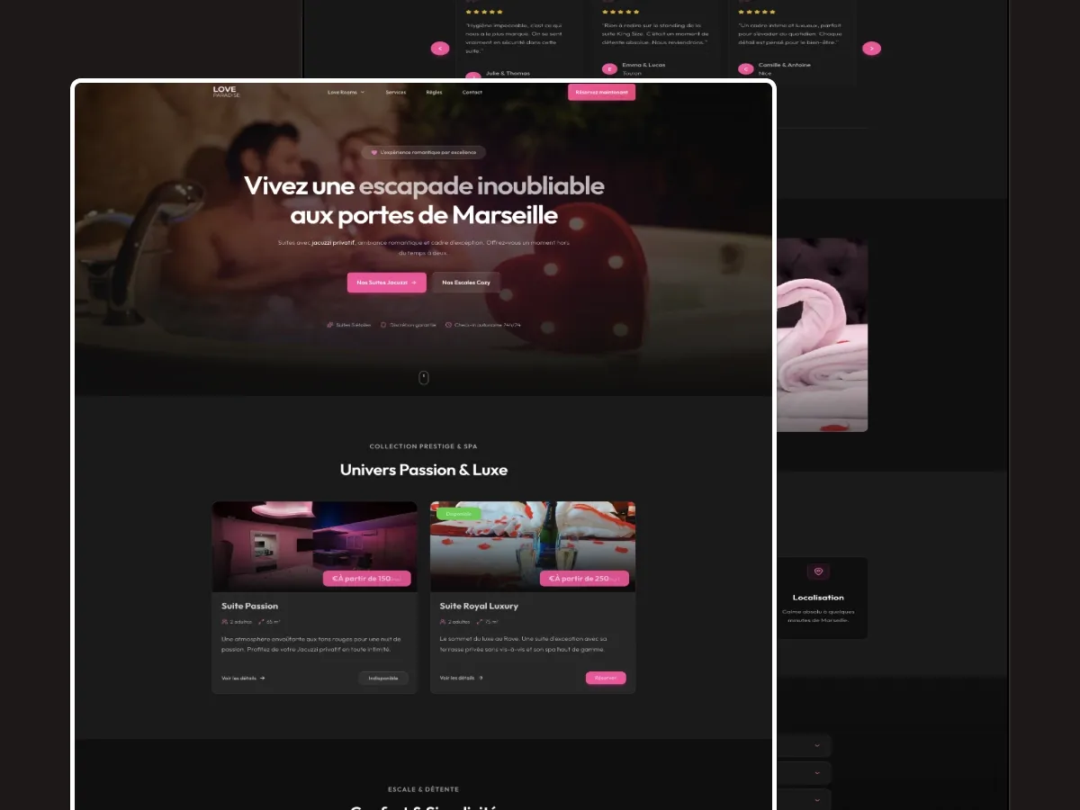 Refonte UX/UI & Développement - Love Paradise